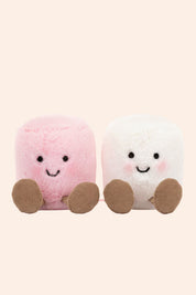 Jellycat -  Amuseables - Pink and White Marshmallow - Strawberries & Cream - Ingrid Lewis - Designer