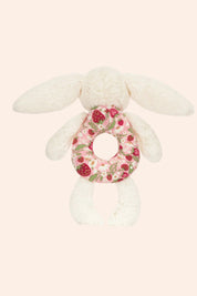 Jellycat -  Blossom Cream Bunny 'Berry' Ring Rattle - Strawberries & Cream - Ingrid Lewis - Designer