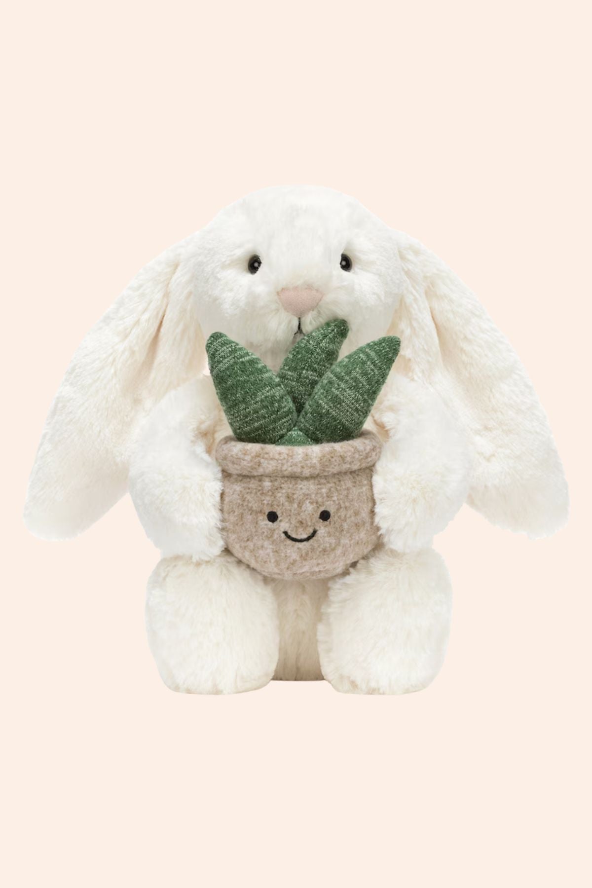 Jellycat - Cream Bunny with Plant - Strawberries & Cream - Ingrid Lewis - Designer