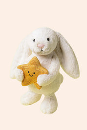Jellycat - Cream Bunny with Star-  Strawberries & Cream - Ingrid Lewis - Designer