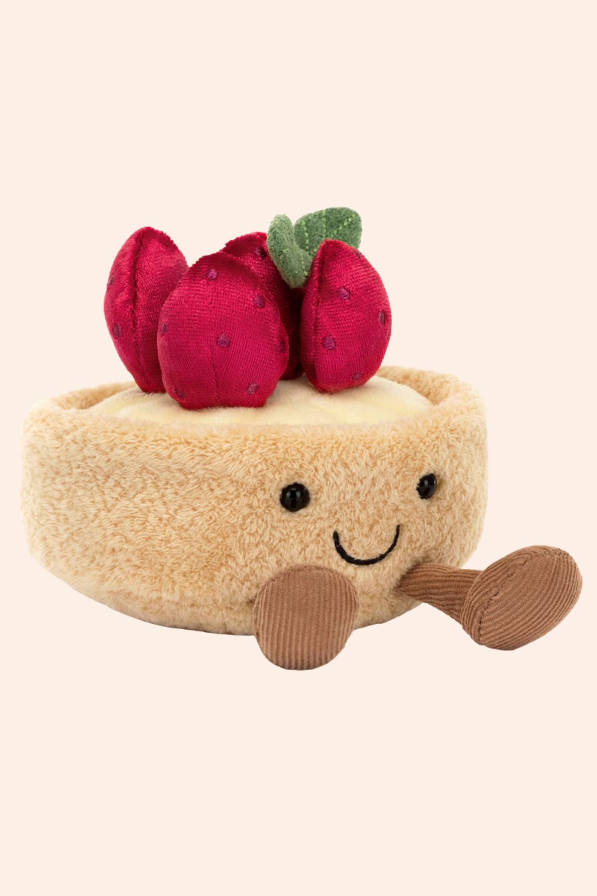 Jellycat - Fleurette Tarte Aux Fraises - Strawberries & Cream - Ingrid Lewis - Designer
Jellycat Plush toy resembling a cake with red berries on a beige background