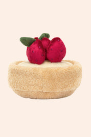 Jellycat - Fleurette Tarte Aux Fraises - Strawberries & Cream - Ingrid Lewis - Designer
Small cake with red fruit and green leaves