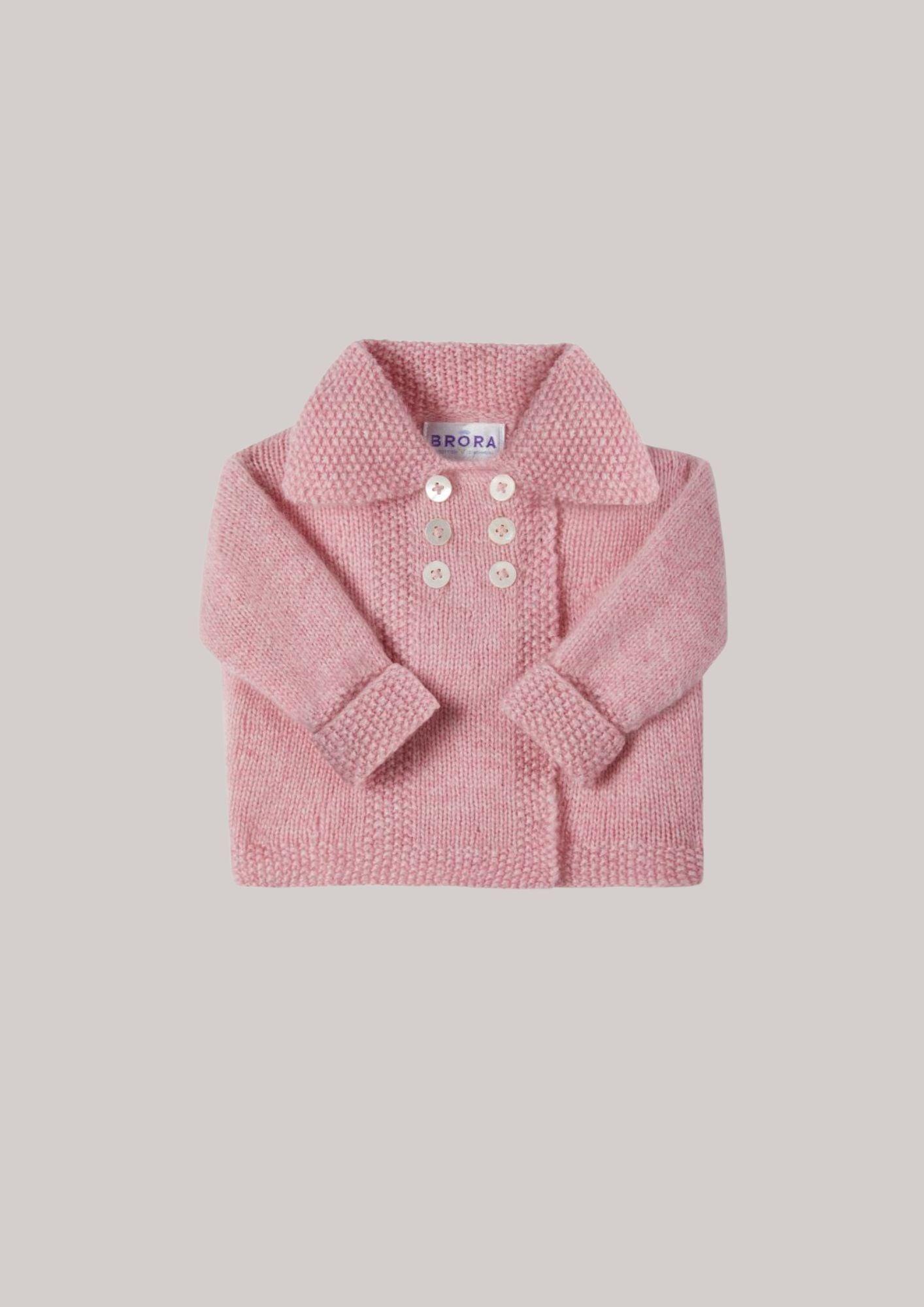 Brora Baby Cashmere Hand Knit Vintage Coat - Petal