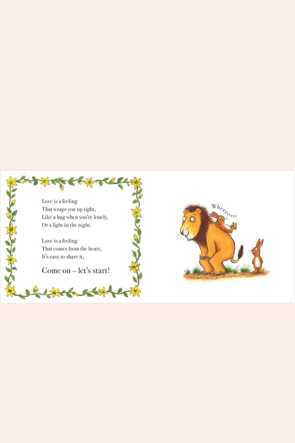 Love: With Love We Can Do anything -  Strawberries & Cream - Ingrid Lewis - Designer illustration of a lion and a mouse with a poem about love 