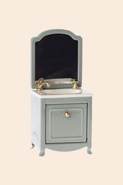 Maileg Sink Dresser Mirror, Mouse - Dark Mint