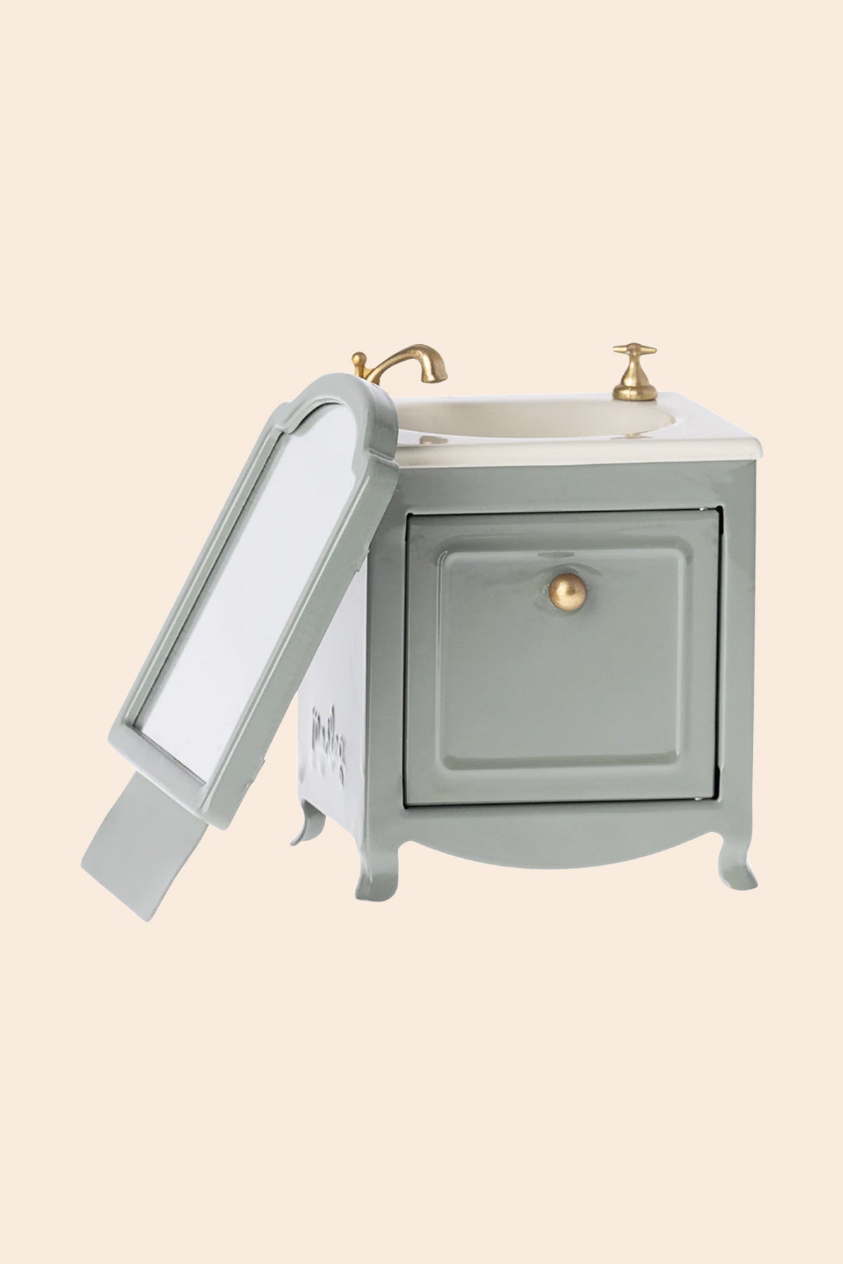 Maileg Sink Dresser Mirror, Mouse - Dark Mint