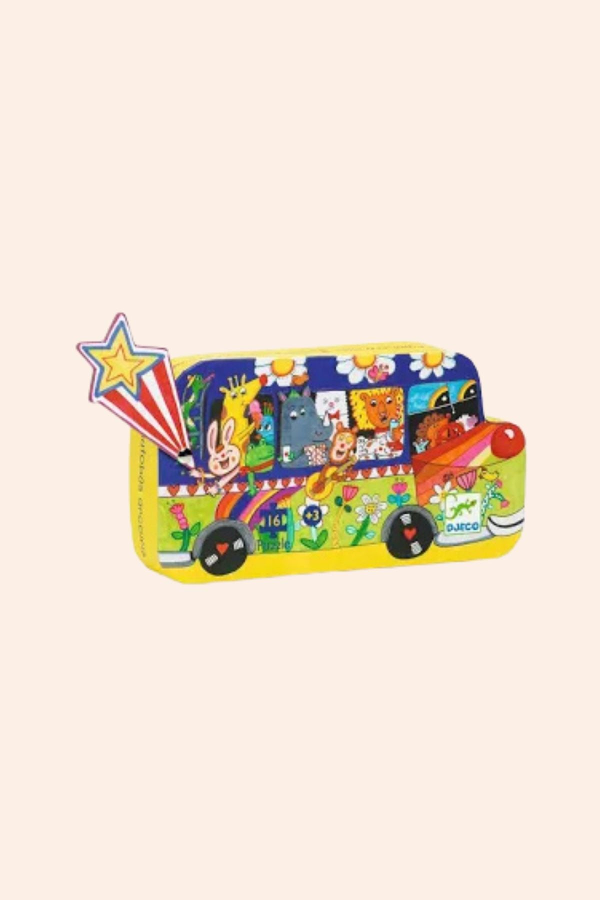 Djeco - The Rainbow Bus - 16 PCS Puzzle