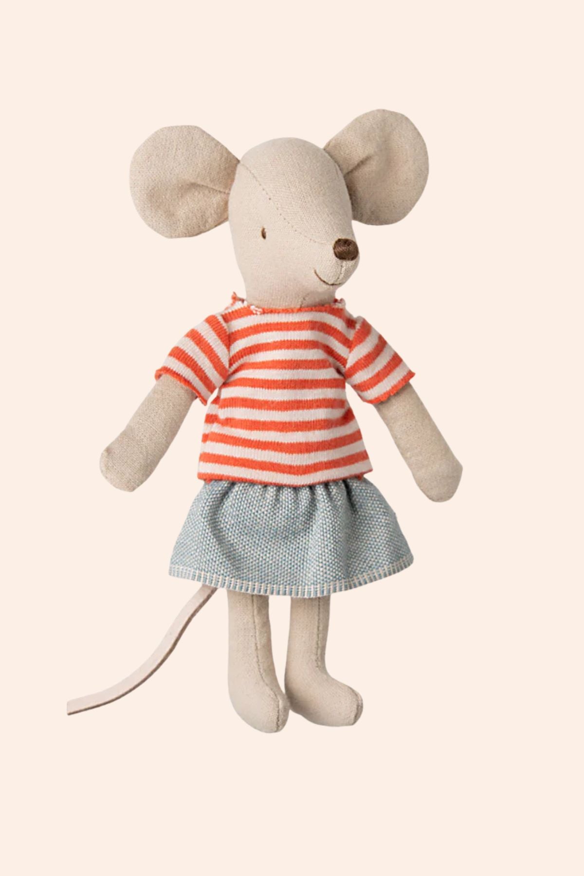 Maileg - Big Sister - Mouse Knitted Sweater and Skirt - Strawberries & Cream - Ingrid Lewis - Designer