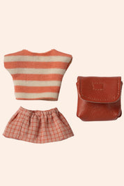 Maileg -  Clothes and Bag - Big Sister - Coral  - Strawberries & Cream - Ingrid Lewis - Designer