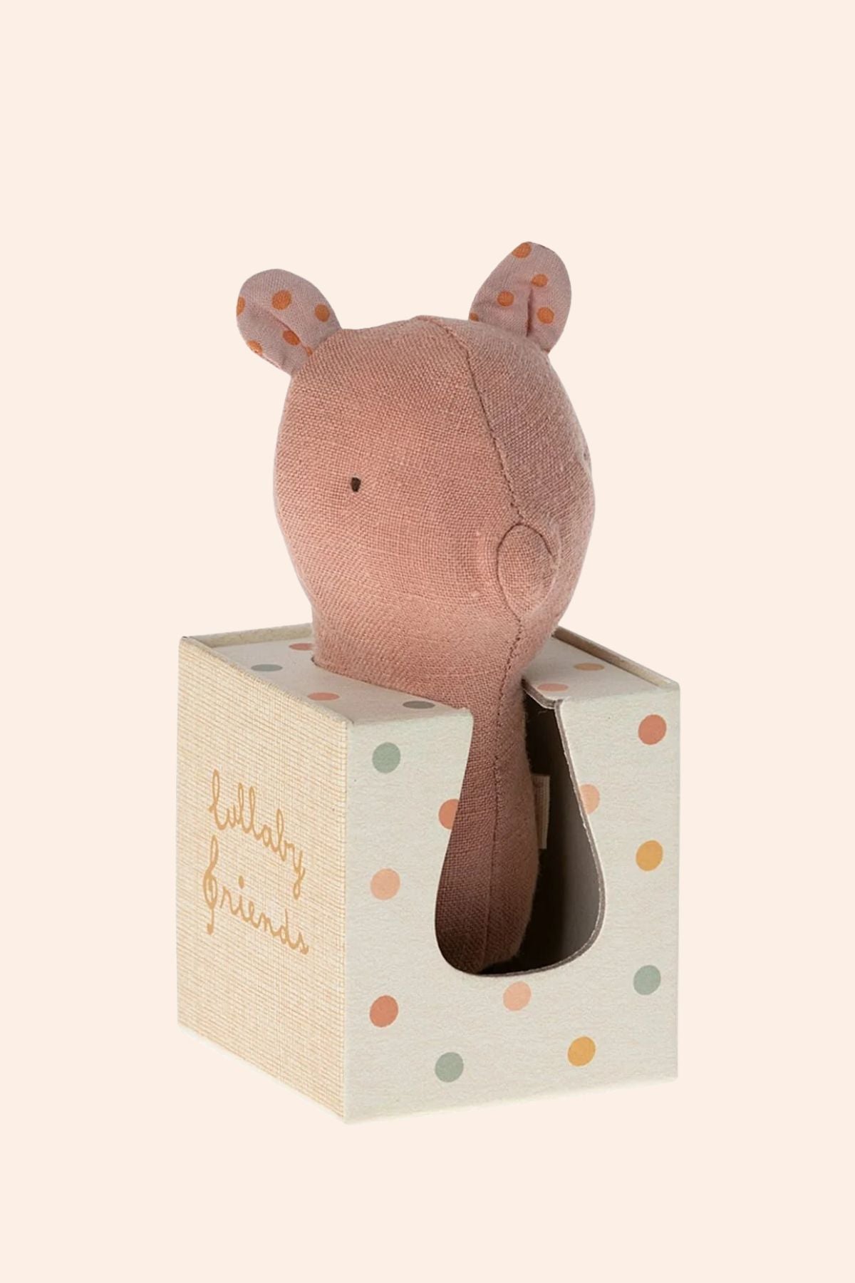 Maileg - Lullaby Friends - Pig Rattle - Strawberries & Cream - Ingrid Lewis - Strawberries & Cream 