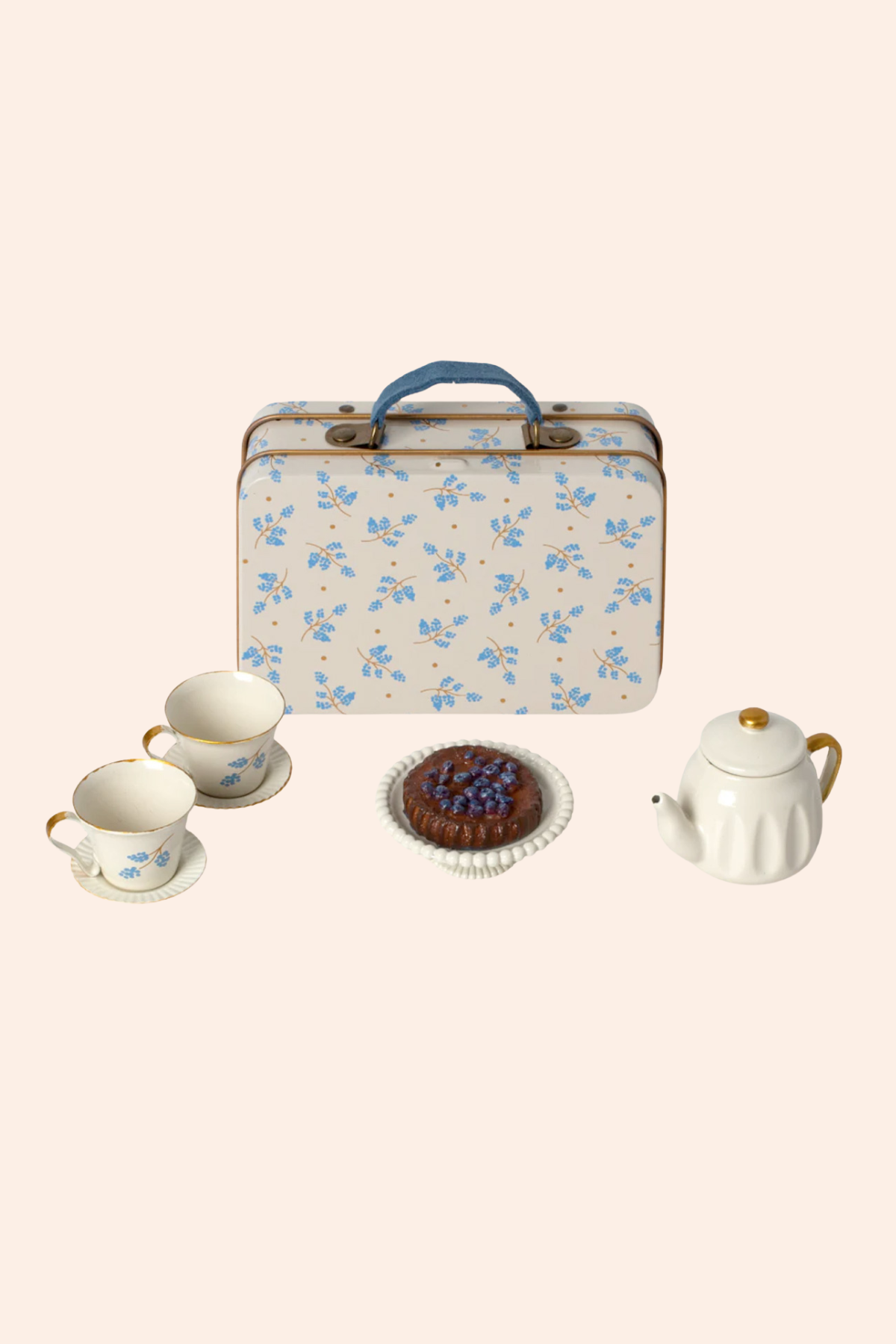 Maileg - Mouse - Afternoon Treat - Blue Madelaine - Strawberries & Cream