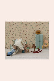 Maileg - Mouse - Rocking Horse - Dark Brown - Strawberries & Cream