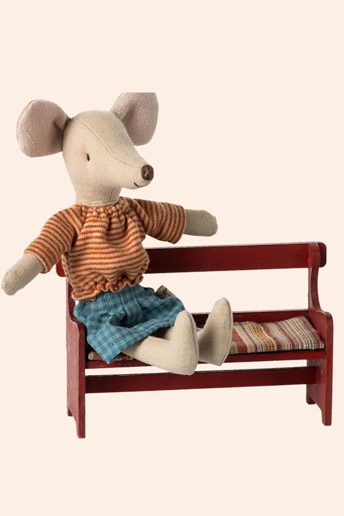 Maileg - Mouse Bench - Red - Strawberries & Cream - Ingrid Lewis - Designer