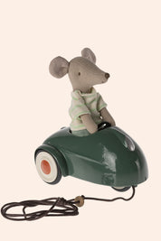 Maileg - Mouse Car - Dark Green - Strawberries & Cream 