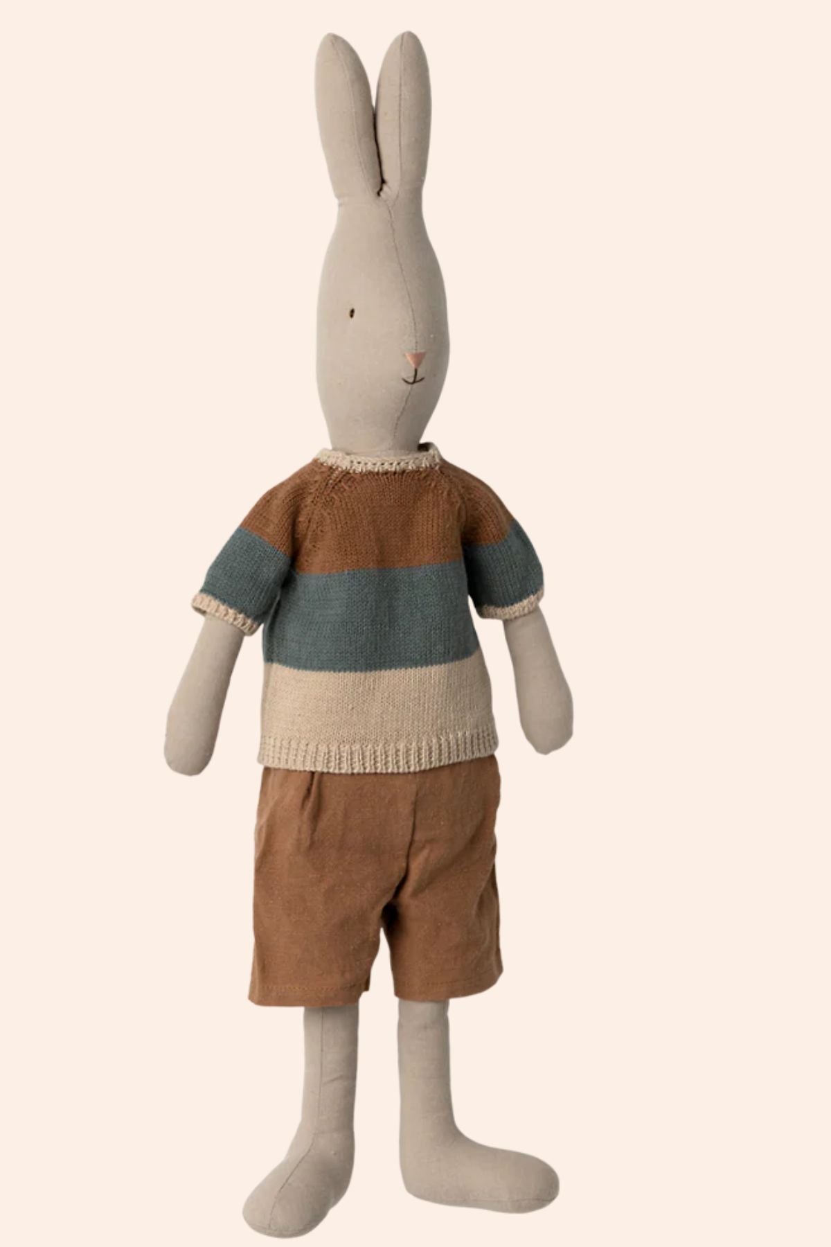 Maileg Rabbit Size 4 - Classic Knitted Shirt and Shorts - Strawberries & Cream - Ingrid Lewis