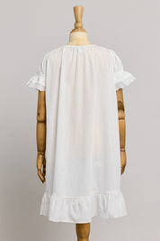 Moon Night Dress In White Jacquard - Designed by Ingrid Lewis - Strawberries & Cream
