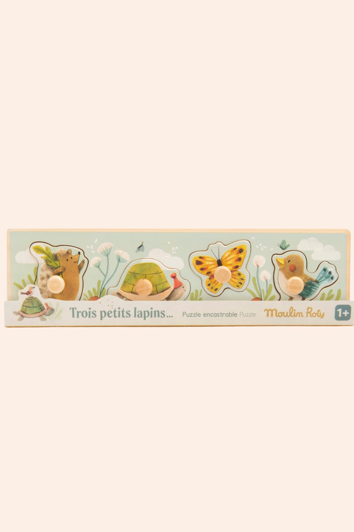 Moulin Roty - Trois Petits Lapins - Animal puzzle - Strawberries & Cream - Ingrid Lewis - Designer