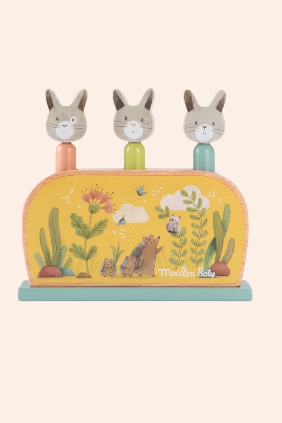Moulin Roty - Trois Petits Lapins - Pop-up Toy - Strawberries & Cream - Ingrid Lewis - Designer