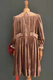 Piano Dress - Pink Velvet - Designed by Ingrid Lewis - Strawberries and Cream