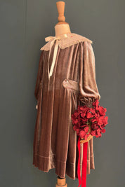 Piano Dress - Pink Velvet - Designed by Ingrid Lewis - Strawberries and Cream