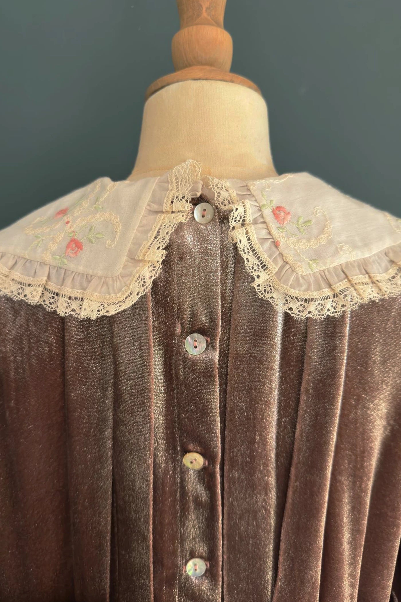 Piano Dress - Pink Velvet - Designed by Ingrid Lewis - Strawberries and Cream