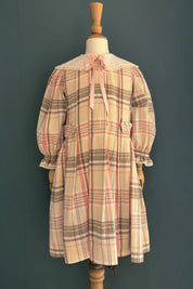Piano Dress in Cream Check - Designed by Ingrid Lewis - Strawberries and Cream