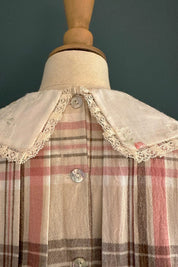 Piano Dress in Cream Check - Designed by Ingrid Lewis - Strawberries and Cream