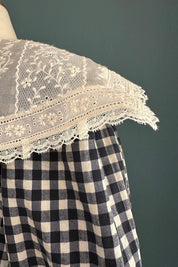 Piano Dress in Monochrome Gingham - Designed by Ingrid Lewis - Strawberries and Cream