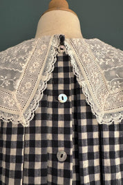 Piano Dress in Monochrome Gingham - Designed by Ingrid Lewis - Strawberries and Cream