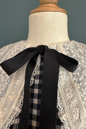 Piano Dress in Monochrome Gingham - Designed by Ingrid Lewis - Strawberries and Cream