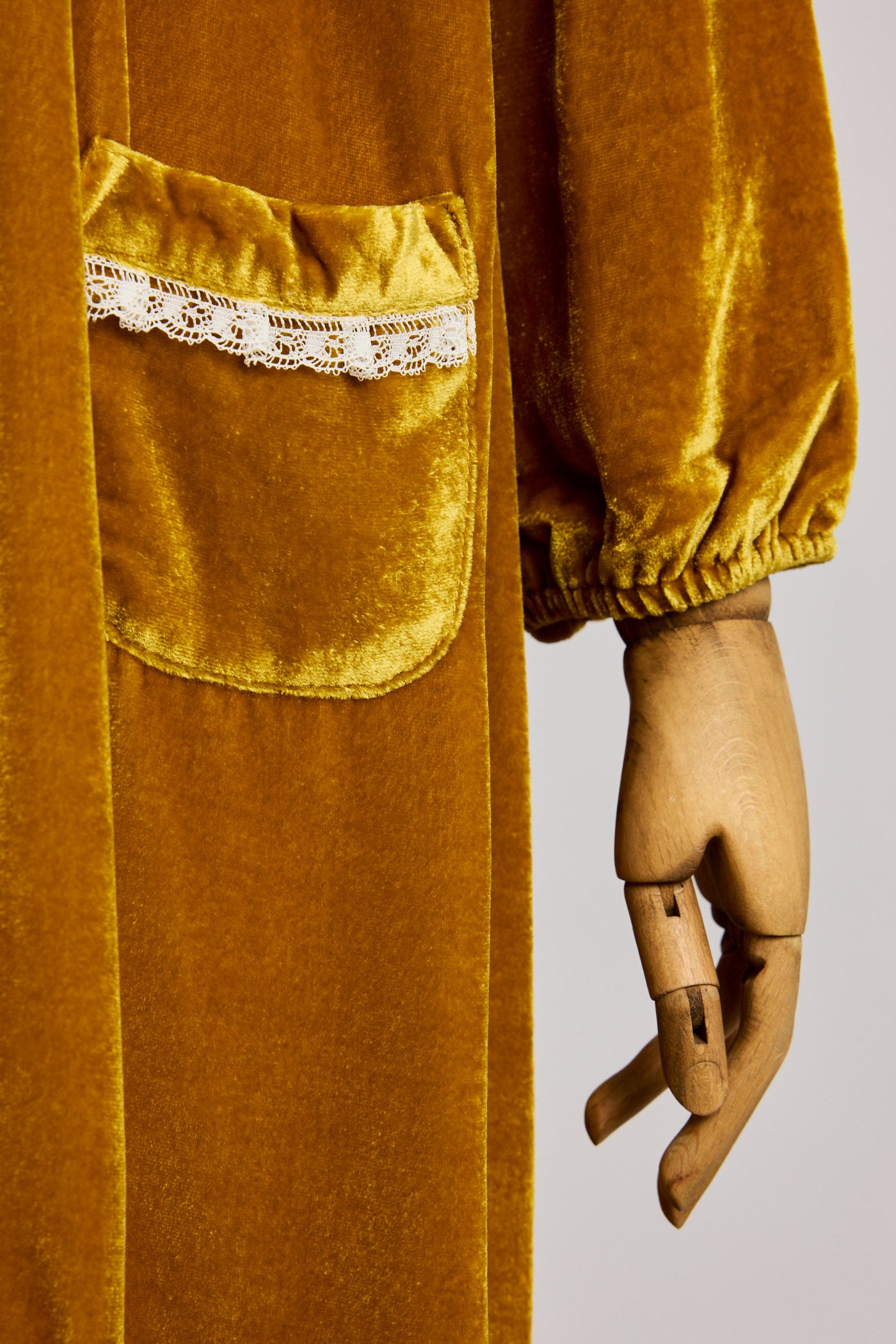 Popcorn Dress in Mustard Velvet - Designed by Ingrid Lewis - Strawberries & Cream