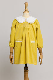 Popcorn Dress in Yellow Corduroy - Designed by Ingrid Lewis - Strawberries & Cream