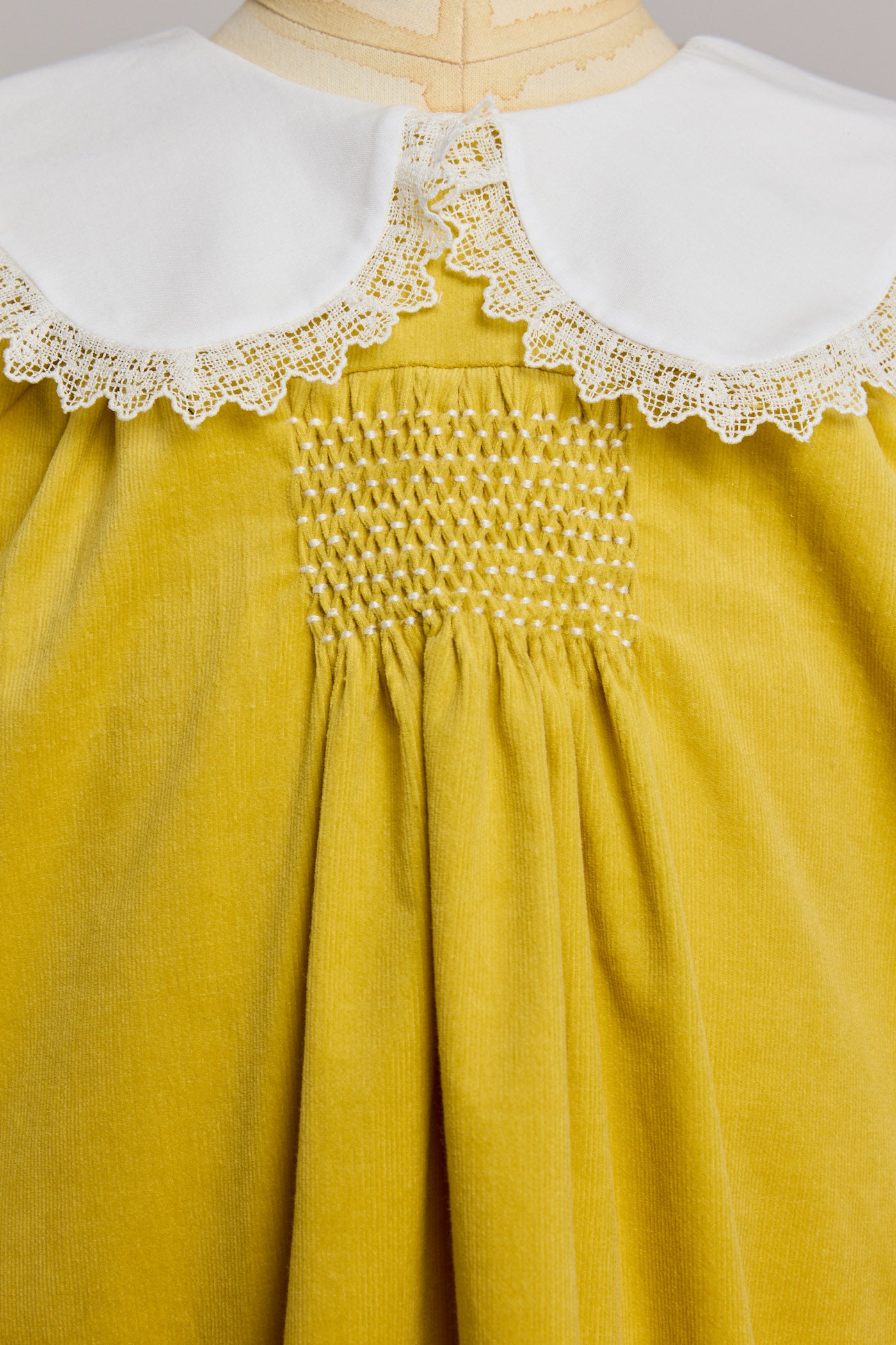 Popcorn Dress in Yellow Corduroy - Designed by Ingrid Lewis - Strawberries & Cream