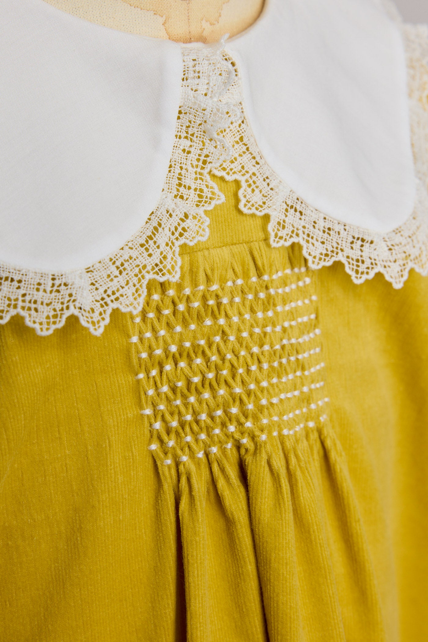 Popcorn Dress in Yellow Corduroy - Designed by Ingrid Lewis - Strawberries & Cream