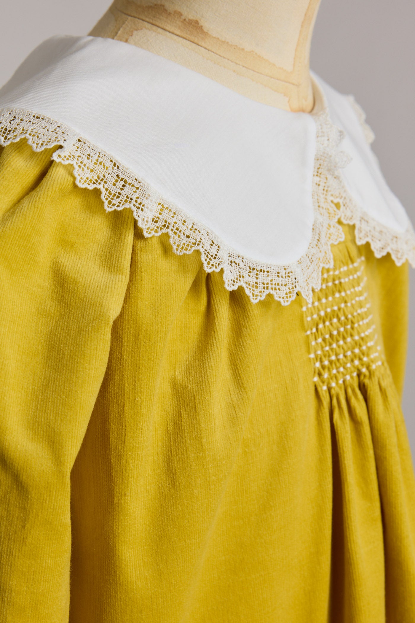 Popcorn Dress in Yellow Corduroy - Designed by Ingrid Lewis - Strawberries & Cream