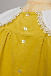 Popcorn Dress in Yellow Corduroy - Designed by Ingrid Lewis - Strawberries & Cream