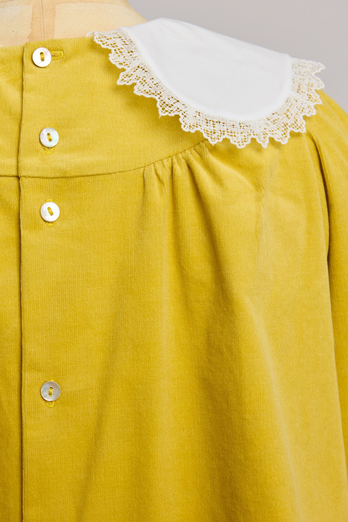 Popcorn Dress in Yellow Corduroy - Designed by Ingrid Lewis - Strawberries & Cream