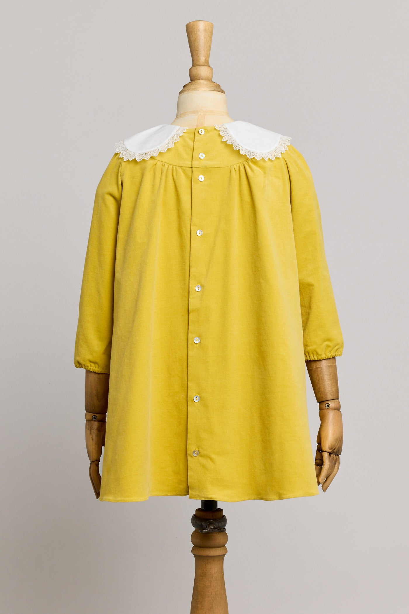 Popcorn Dress in Yellow Corduroy - Designed by Ingrid Lewis - Strawberries & Cream