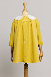Popcorn Dress in Yellow Corduroy - Designed by Ingrid Lewis - Strawberries & Cream