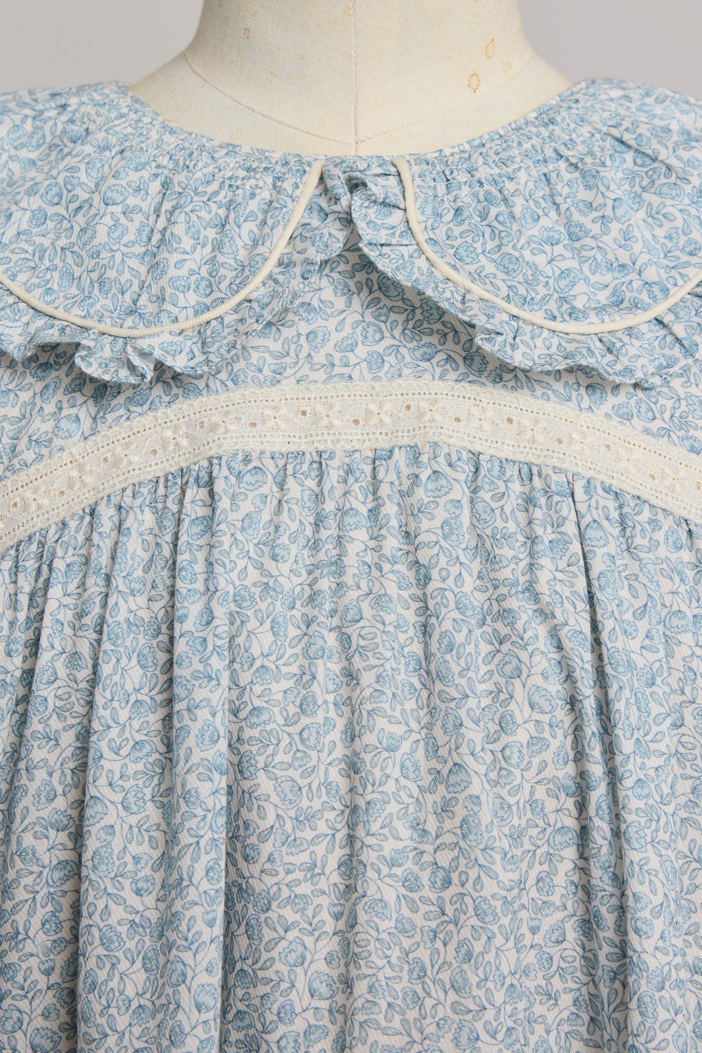 Raspberry Dress in Blue Flower - Designed by Ingrid Lewis - Strawberries & Cream