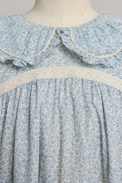 Raspberry Dress in Blue Flower - Designed by Ingrid Lewis - Strawberries & Cream