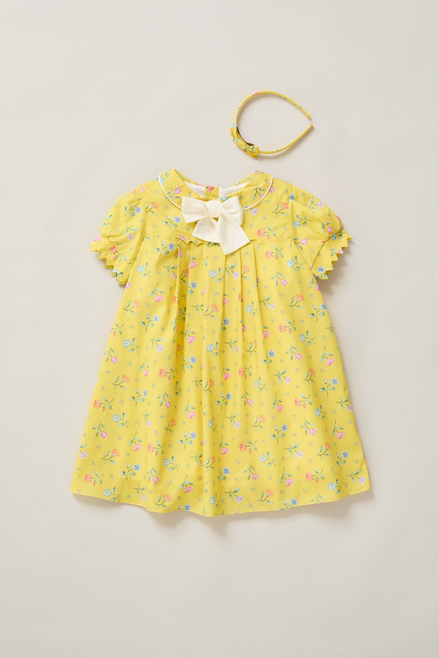 ZigZag Dress in Yellow Flowers Bouquet