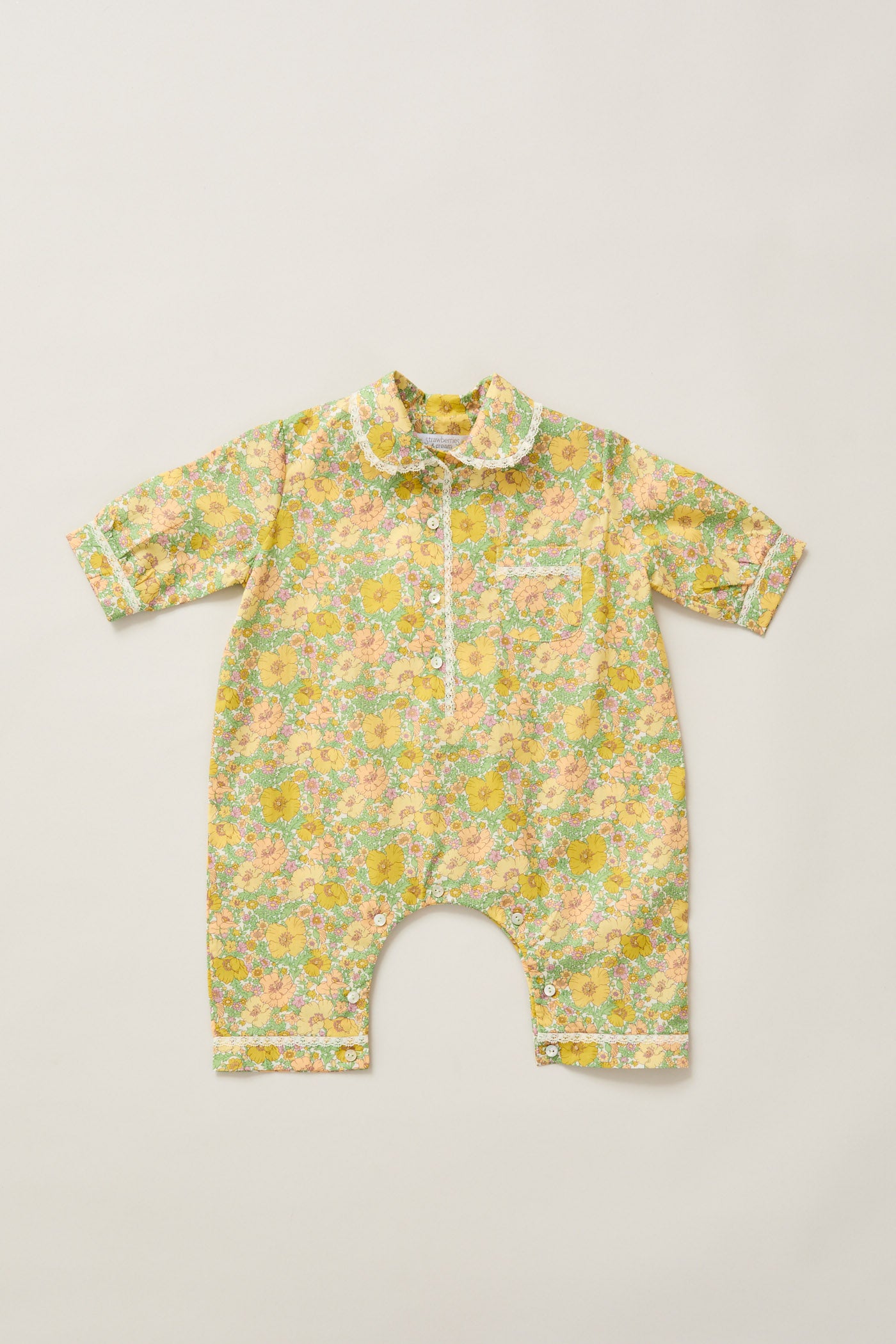 Baby Pyjama in California Poppy Liberty Print
