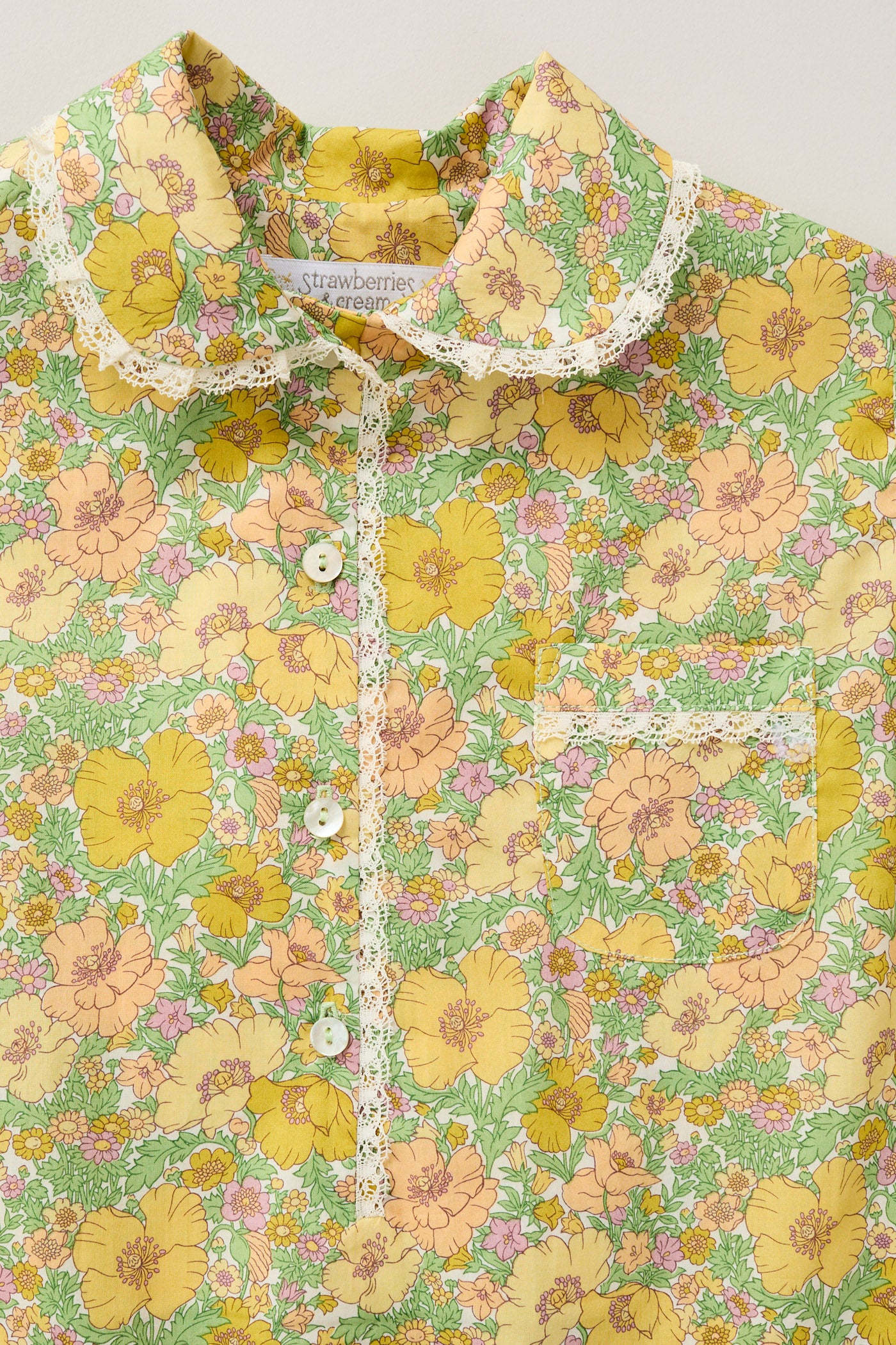 Baby Pyjama in California Poppy Liberty Print