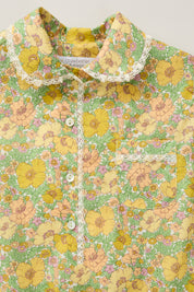 Baby Pyjama in California Poppy Liberty Print