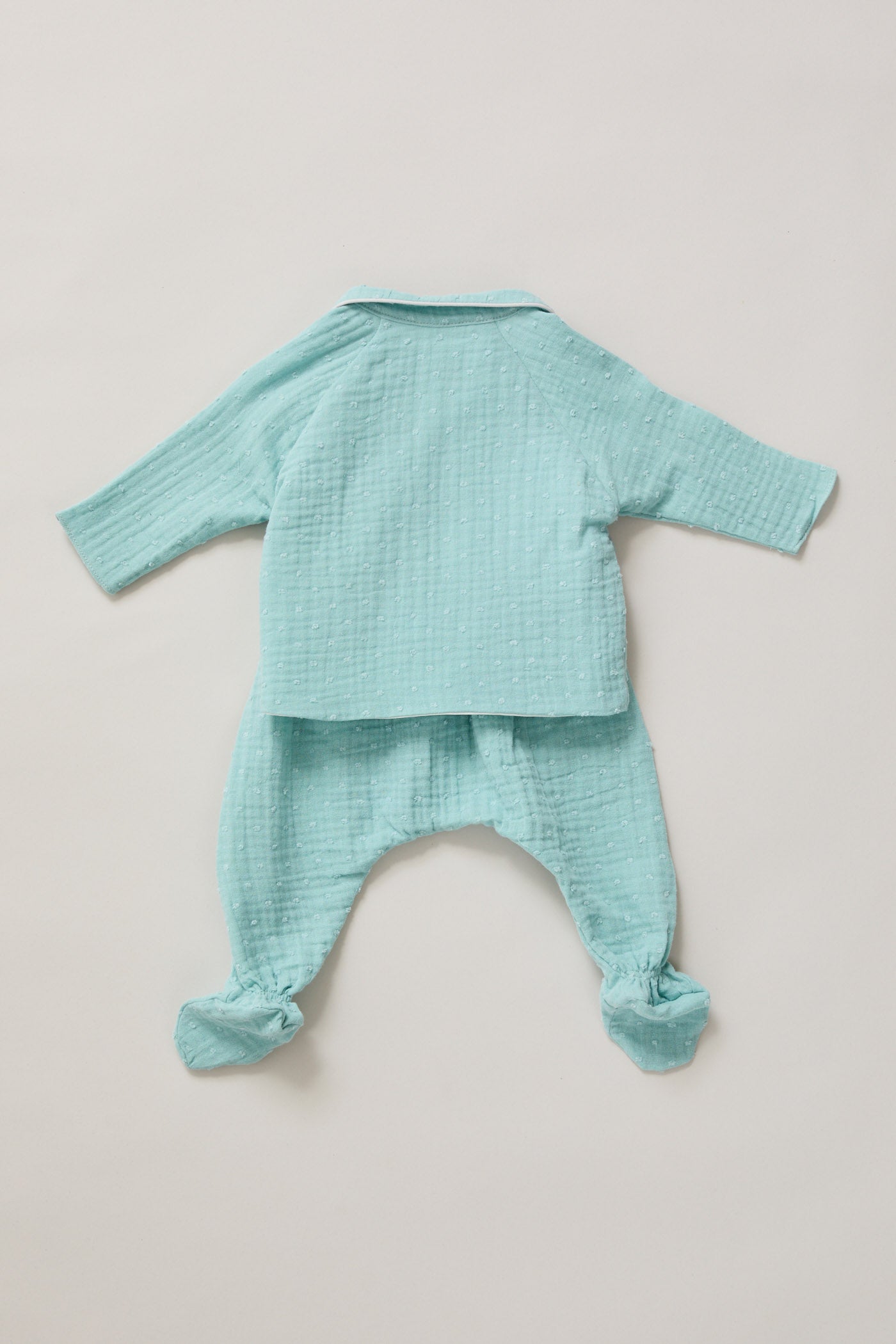 Baby Kimono Set in Aqua Bubble