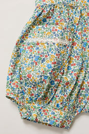 Baby Muffin Romper in Mustard Bluebell Liberty Print