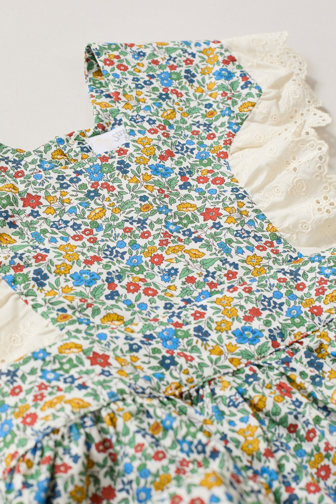 Baby Muffin Romper in Mustard Bluebell Liberty Print