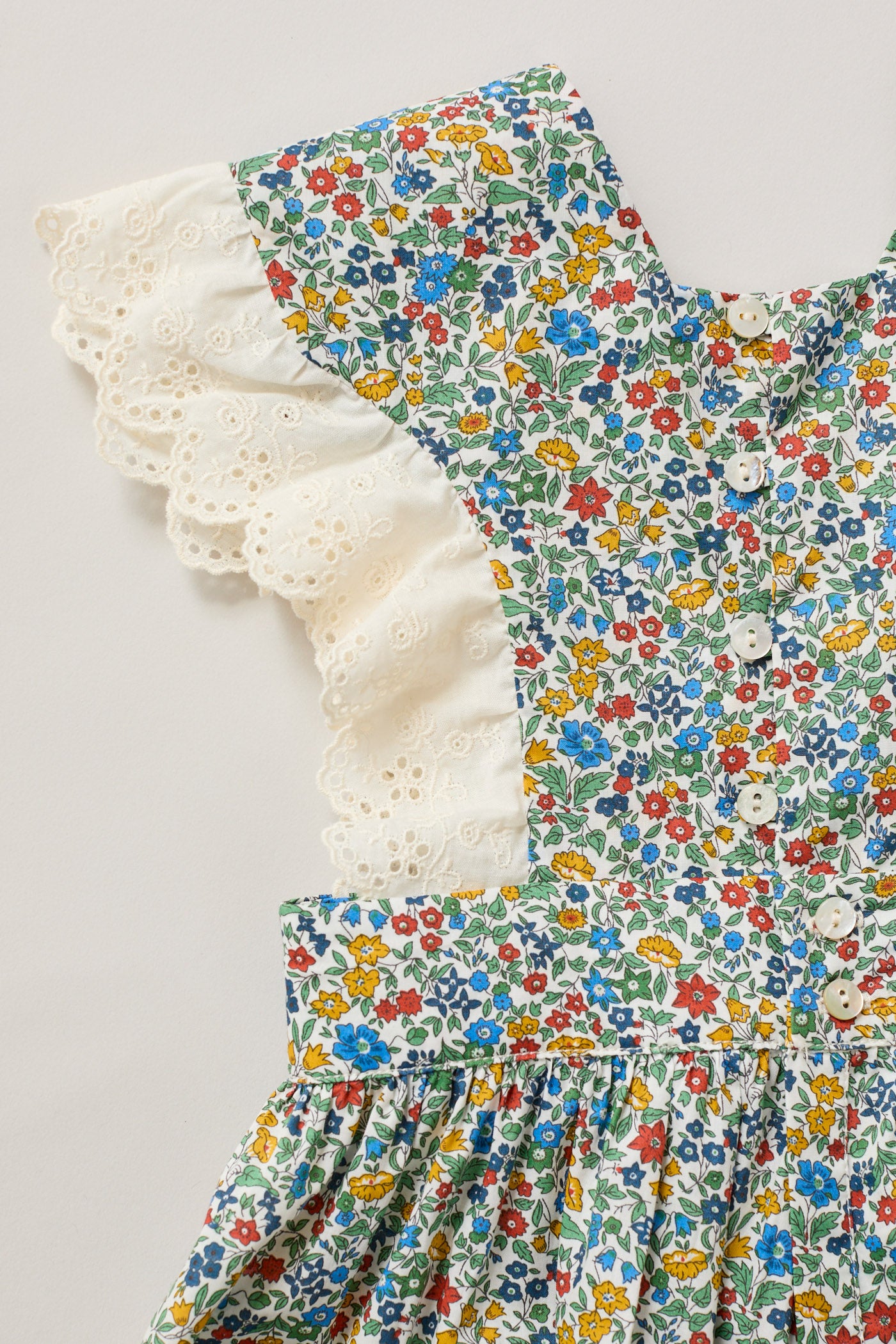 Baby Muffin Romper in Mustard Bluebell Liberty Print