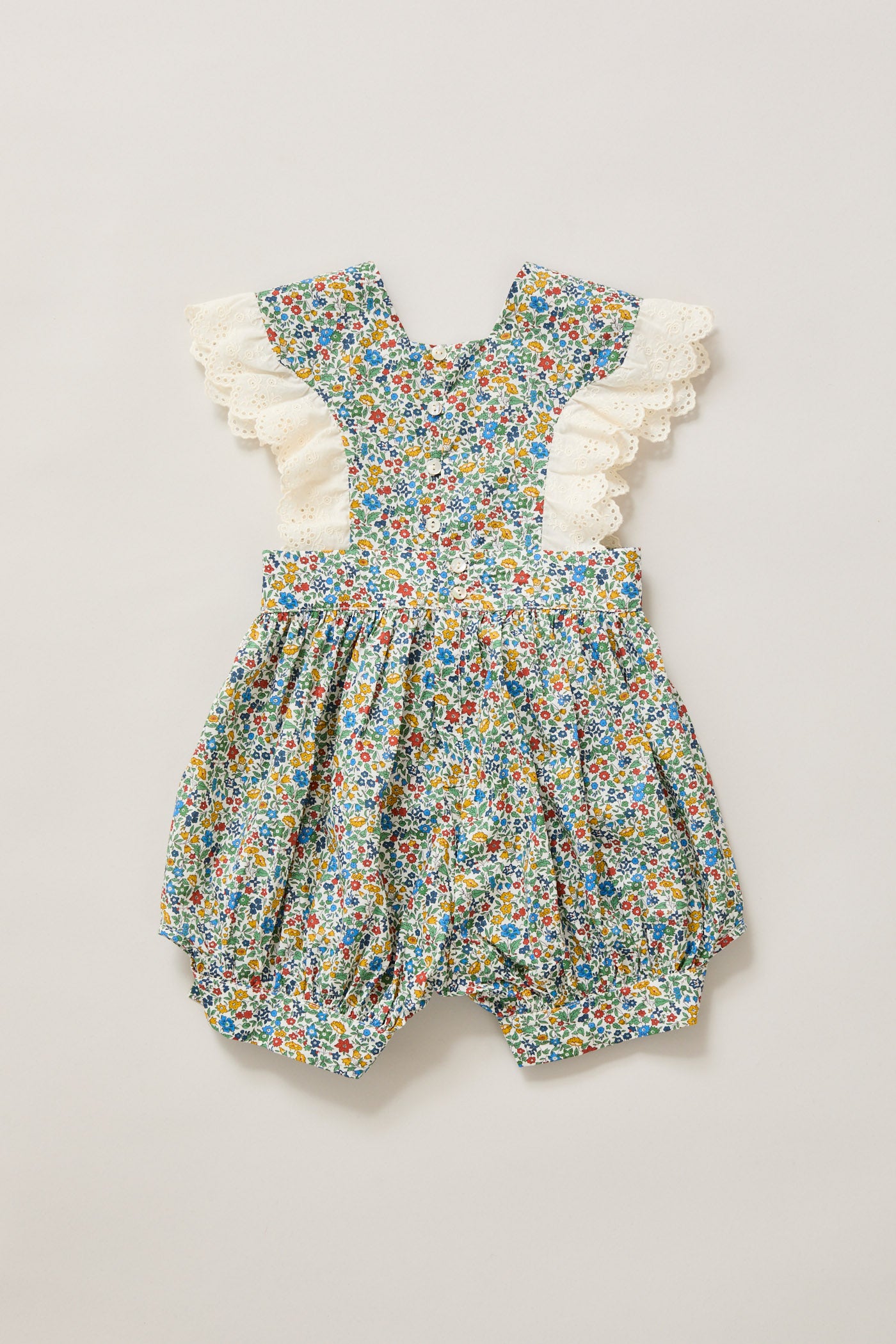 Baby Muffin Romper in Mustard Bluebell Liberty Print
